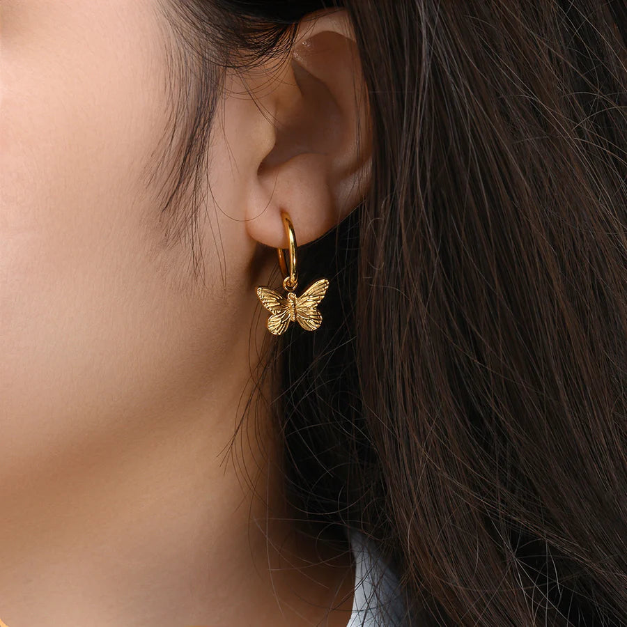 Ava Butterfly Hoop Earrings