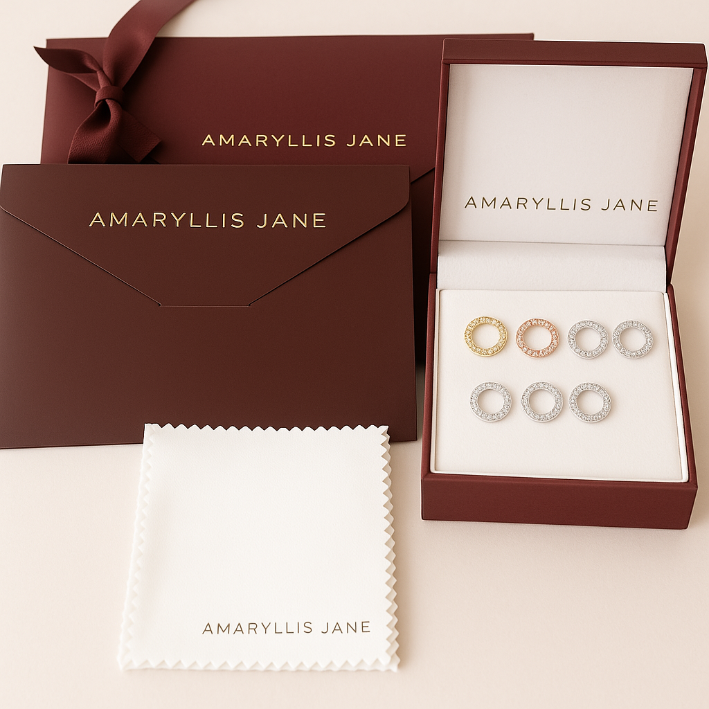 Camellia Open Circle Stud Earrings