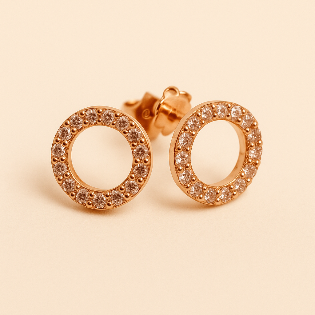 Camellia Open Circle Stud Earrings