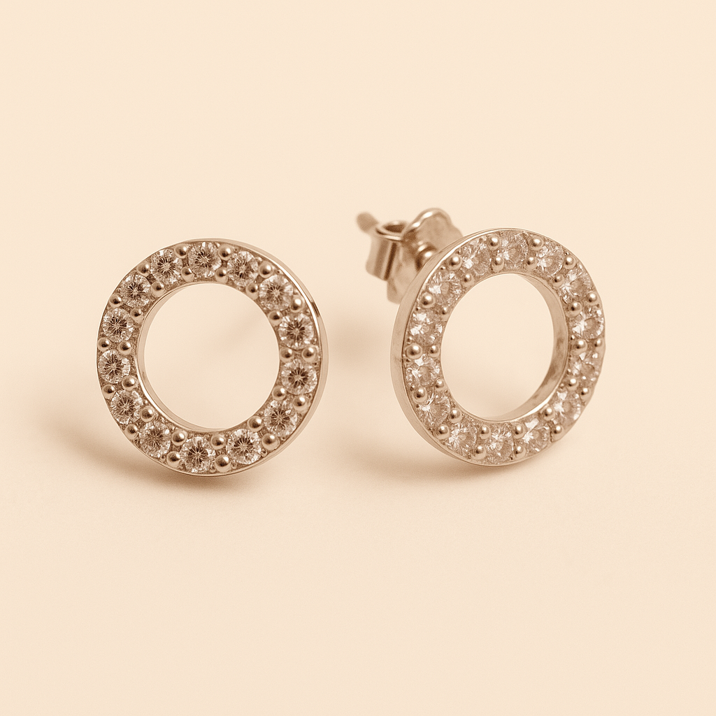 Camellia Open Circle Stud Earrings