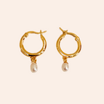 Snowdrop Pearl Hoop Earrings