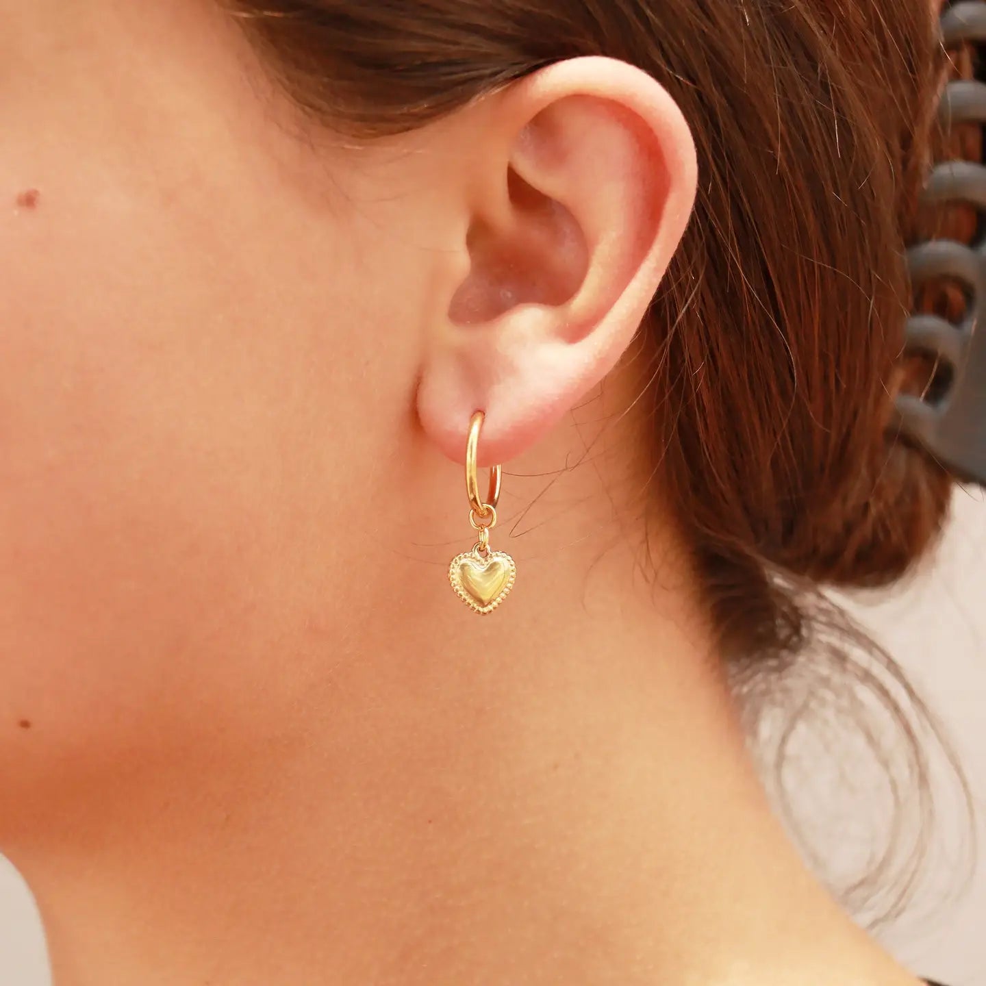 Amelise Heart Drop Hoops