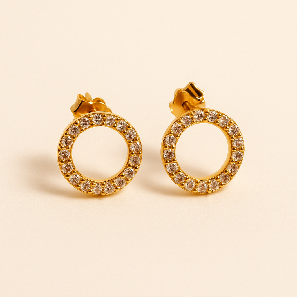 Camellia Open Circle Stud Earrings