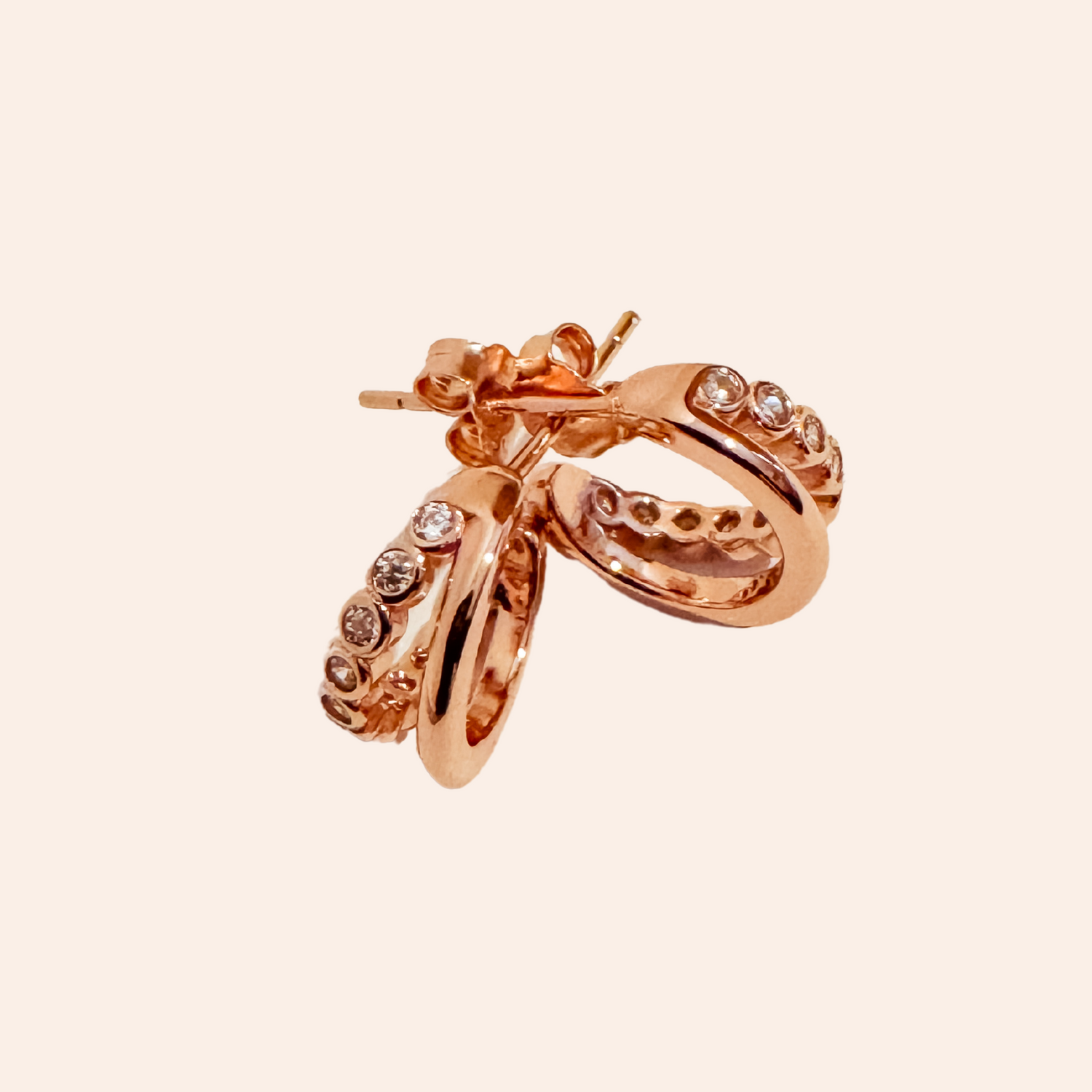 Cherry Two Hoops in One Earrings