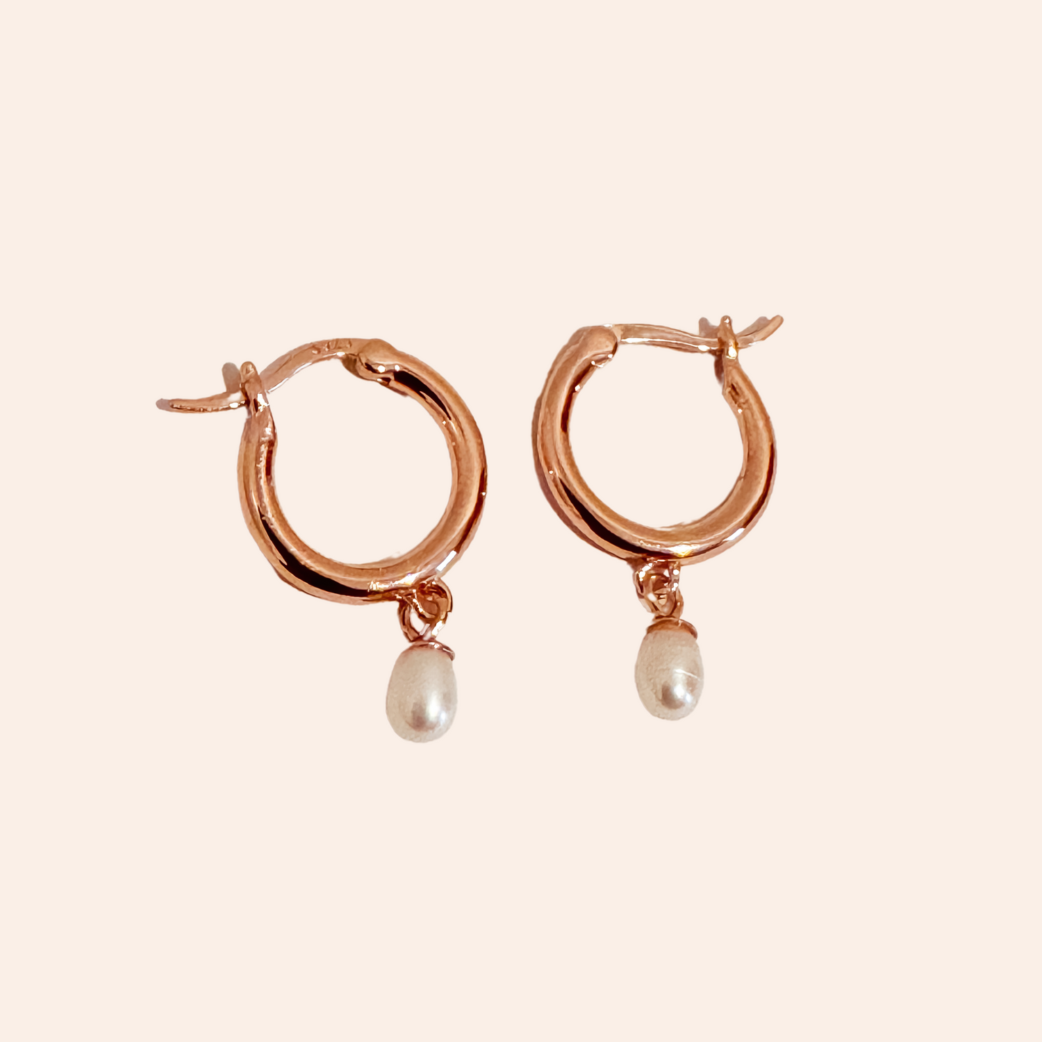 Snowdrop Pearl Hoop Earrings