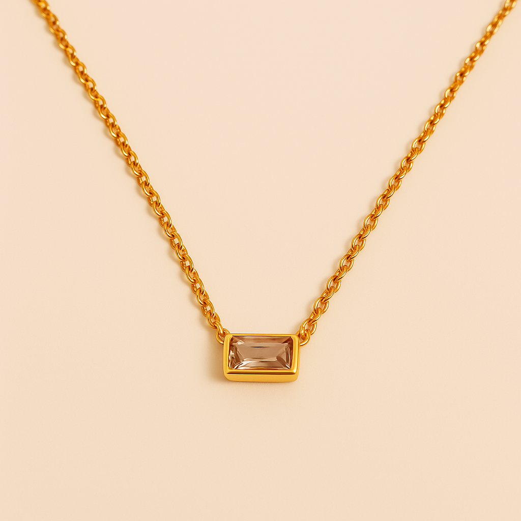 Violet Baguette Necklace