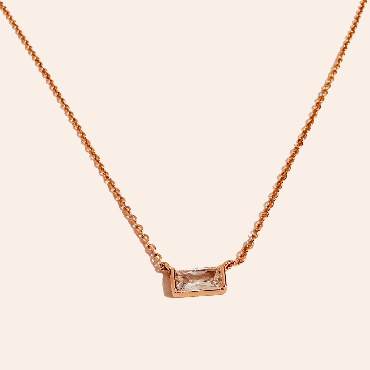 Violet Baguette Necklace